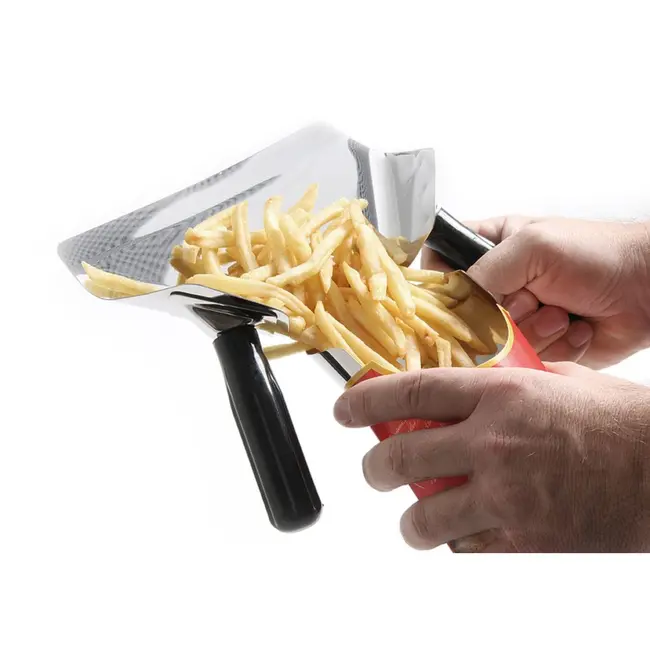 HENDI Frites afvulschep – 2 afneembare handgrepen – vaatwasmachinebestendig – 230x220 mm – zwart