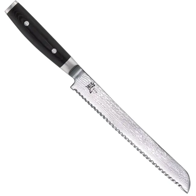 Yaxell Ran Messenset – 7-delig – Beukenhouten Magnetische Messenhouder met 6 Messen – 69 Lagen Damaststaal – VG10 Staal – 61 HRC – Canvas-Micarta Heft