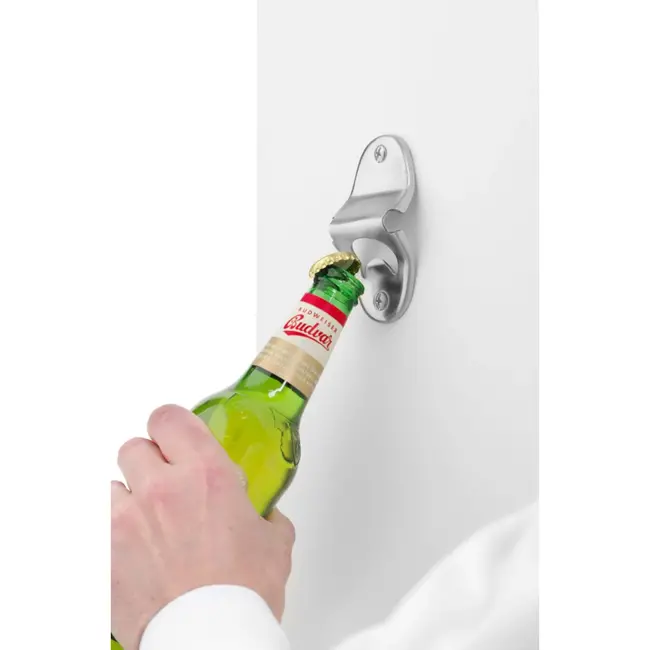 BarUp Wandgemonteerde flesopener – roestvast staal – robuust en eenvoudig – klein formaat