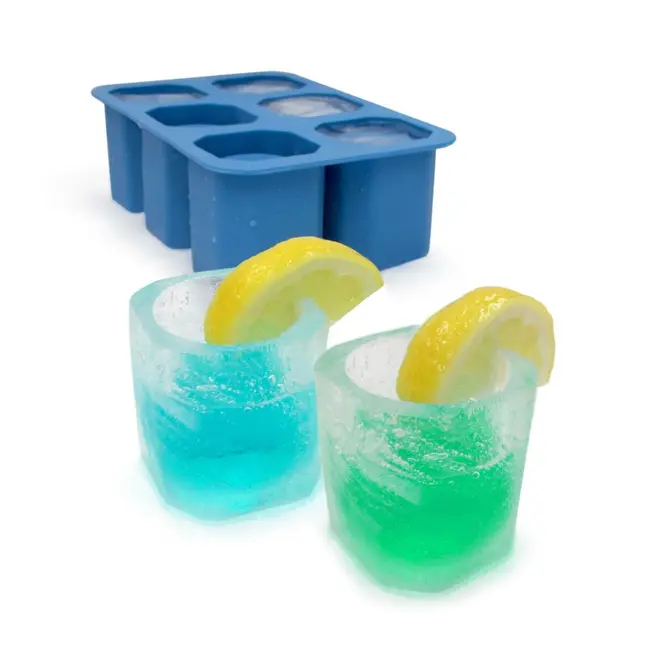 BarUp IJs shotglazen vorm – 6 stuks – siliconen – blauw – 125x190x60 mm