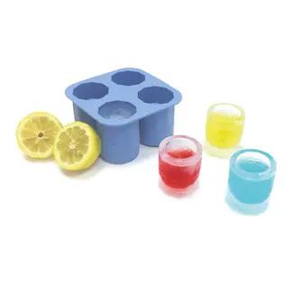 BarUp IJs shotglazen vorm – 4 stuks – siliconen – blauw – 122x122x60 mm