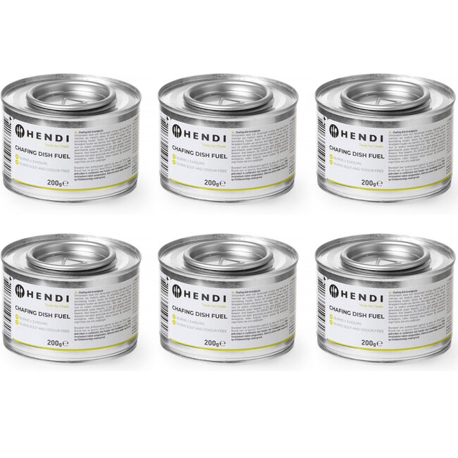 Hendi Brandpasta voor chafing dish - 6 stuks - ethanol - 3 uur brandduur - 200g