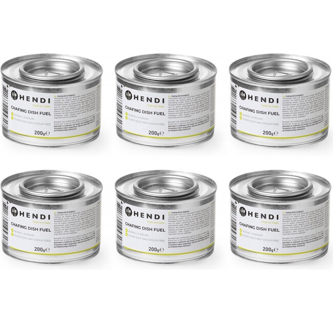HENDI Brandpasta voor chafing dish – 6 stuks – ethanol – 3 uur brandduur – 200g