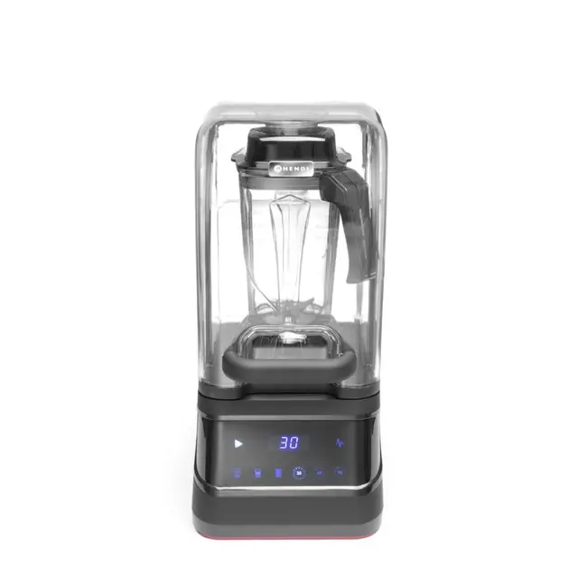 HENDI Digitale bar blender met dempkap – 2,5L – zwart – krachtige motor – stille werking – 3 snelheden – 3 timerinstellingen