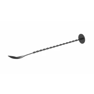 BarUp Barlepel met stamper – spiraalvormige handgreep – mat zwart – 280 mm