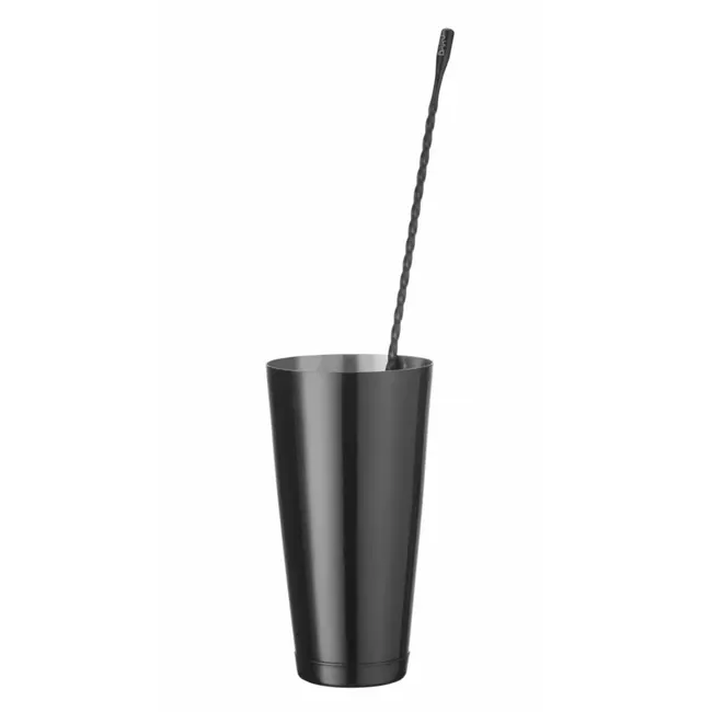 BarUp Boston shaker – mat zwart – 0,8L – verzwaard roestvrij staal – universeel