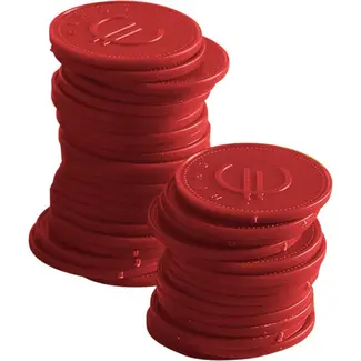 BarUp Consumptiemunten – set van 100 – rood – ⌀25 mm