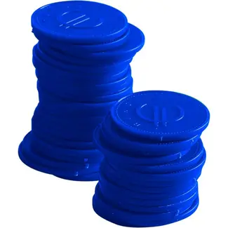 BarUp Consumptiemunten – 100 stuks – Blauw – Ø25mm – Duurzaam ABS-plastic