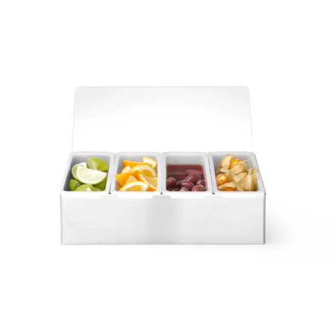 BarUp Ingrediëntenhouder – 5 containers – roestvrij staal – vaatwasserbestendig – 375x140x90 mm