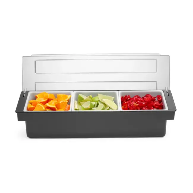 BarUp Ingrediëntenhouder – 3 containers – zwart – 480x150x100 mm – vaatwasserbestendig