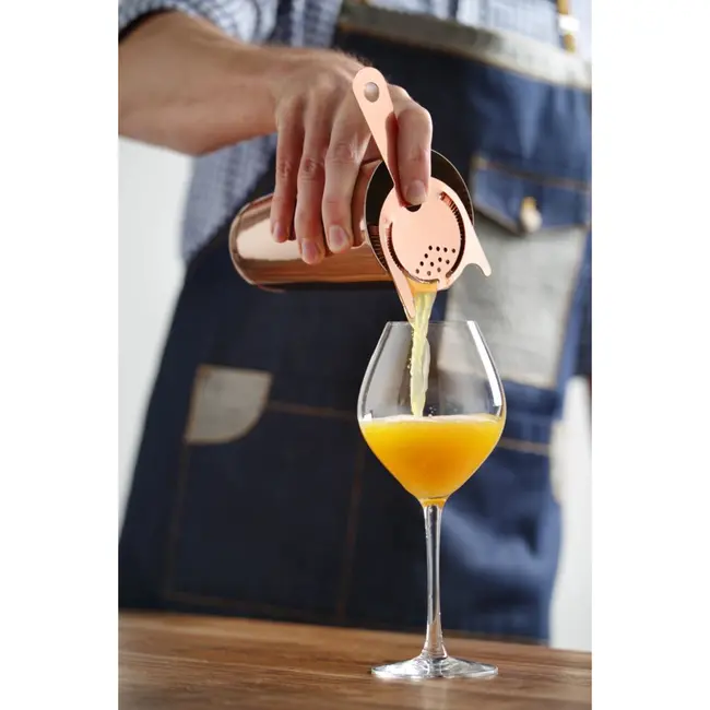 BarUp Hawthorne strainer – koper – roestvast staal – 160x75 mm – verwijderbare veer