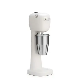 HENDI Stijlvolle milkshaker – wit – 2 snelheden – inclusief RVS en polycarbonaat mengbekers – 170x196x x(H)490mm