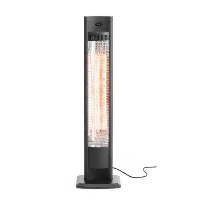 HENDI Infrarood terrasverwarmer – vrijstaand – koolstoftechnologie – 230V/2000W – zwart