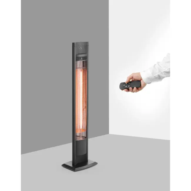 HENDI Infrarood terrasverwarmer – vrijstaand – koolstoftechnologie – 230V/2000W – zwart