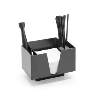 BarUp Servethouder met 3 vakken – strak ontwerp – zwart – 193x143x136 mm