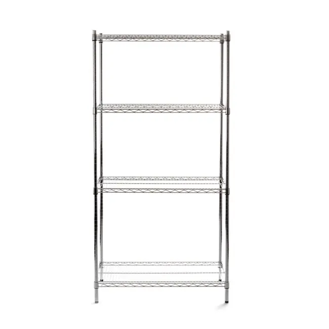HENDI Extra stevig opbergrek – 4 verstelbare schappen – 910x455x1830 mm – verchroomd ijzer