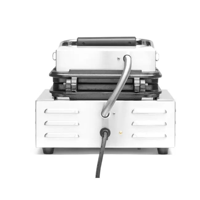 HENDI Wafelmaker – Brusselse wafels – Geëmailleerd gietijzer – Thermostaat – Geïsoleerde handgreep – Inclusief wafelvork