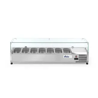 Arktic Opzetkoelvitrine GN 1/4 – 7 bakken – digitaal display – roestvast staal – 1505 mm