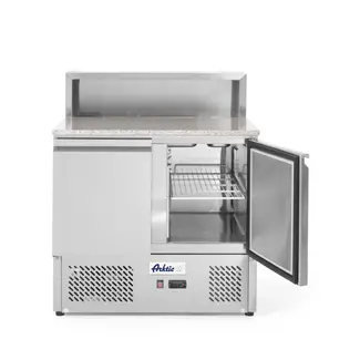 Arktic Pizzawerkbank – 2 deuren – roestvast staal – granieten werkblad – 300L – 900x700x1110 mm