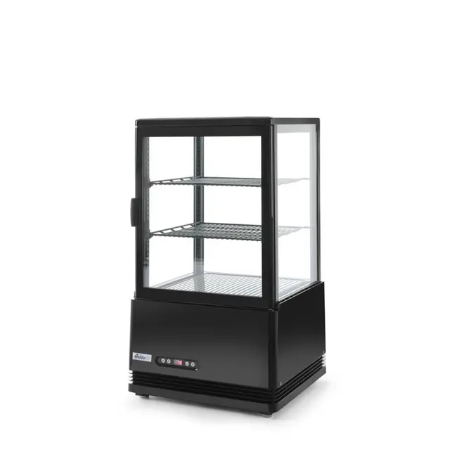 Arktic Compacte koelvitrine – 58L – zwart – energiezuinig – anti-condens – LED verlichting – 2 verstelbare schappen