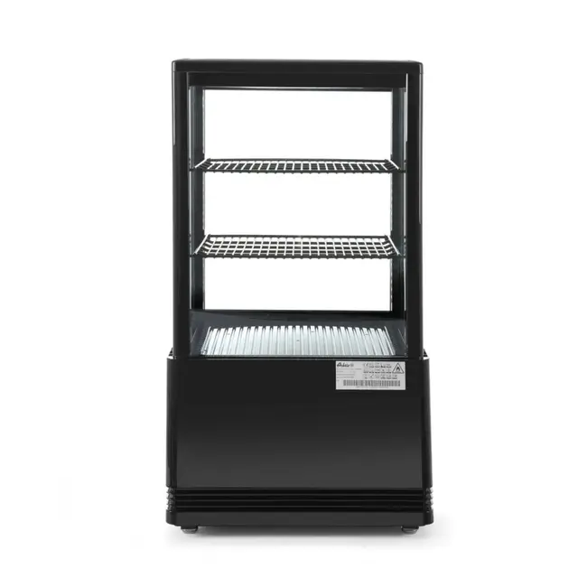 Arktic Compacte koelvitrine – 58L – zwart – energiezuinig – anti-condens – LED verlichting – 2 verstelbare schappen