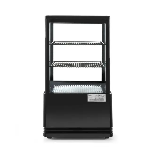 Arktic Compacte koelvitrine – 58L – zwart – energiezuinig – anti-condens – LED verlichting – 2 verstelbare schappen