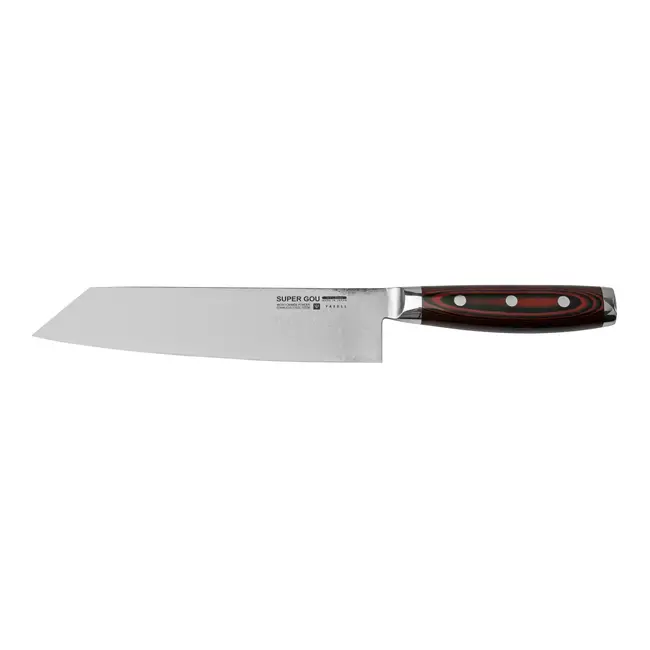 Yaxell Super Gou Kiritsuke Koksmes 20 cm – 161 Lagen Damaststaal – SG2 Staal – 63 HRC – Canvas-Micarta Heft