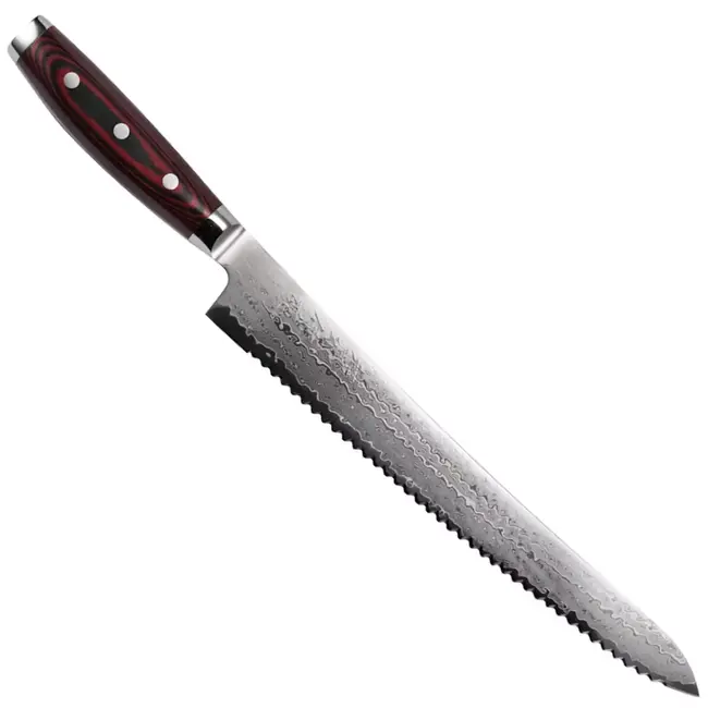 Yaxell Super Gou Broodmes 27 cm – 161 Lagen Damaststaal – SG2 Staal – 63 HRC – Canvas-Micarta Heft