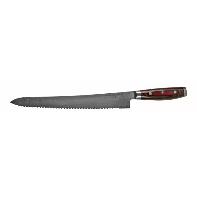 Yaxell Super Gou Broodmes 27 cm – 161 Lagen Damaststaal – SG2 Staal – 63 HRC – Canvas-Micarta Heft
