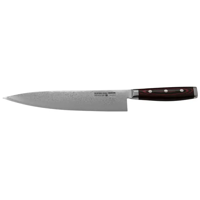 Yaxell Super Gou Koksmes 24 cm – 161 Lagen Damaststaal – SG2 Staal – 63 HRC – Canvas-Micarta Heft