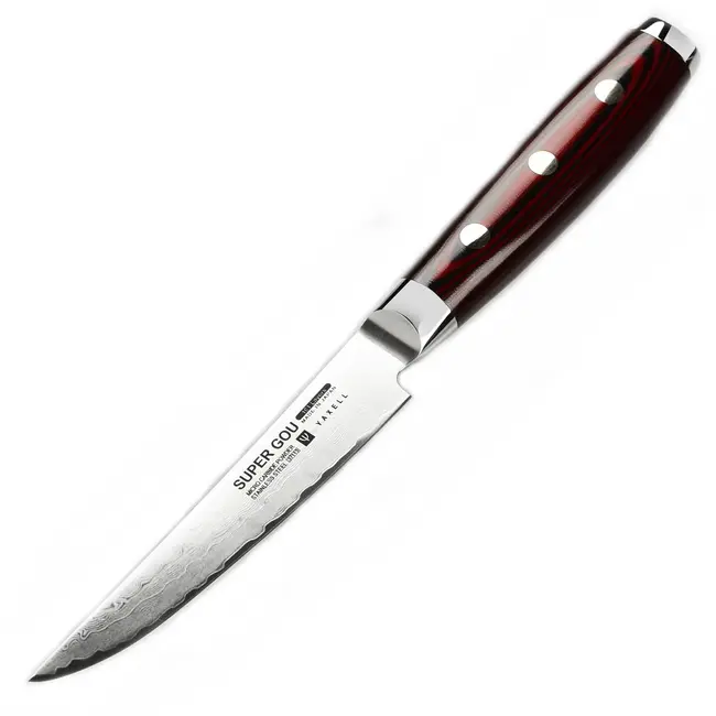 Yaxell Super Gou Steakmessenset 12 cm – 2-delig – 161 Lagen Damaststaal – SG2 Staal – 63 HRC – Canvas-Micarta Heft