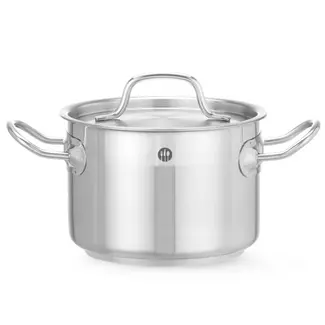 HENDI Middelgrote ronde kookpan 36 cm met deksel en 23,2 liter inhoud