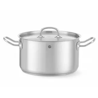 HENDI Kookpan middel 6 l met deksel en sandwichbodem van staal