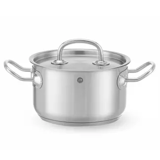 HENDI Kookpan middel 3,5 l met deksel en sandwichbodem van staal
