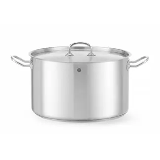 HENDI Kookpan middel 15 l met deksel en sandwichbodem van staal