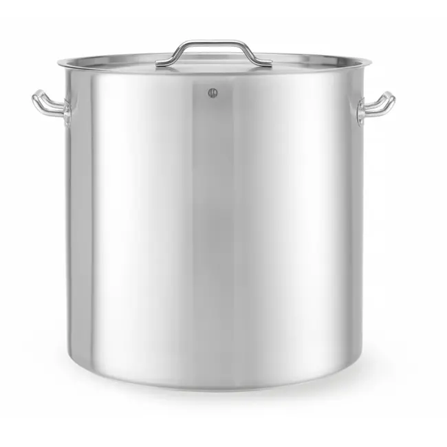 HENDI Grote kookpan met deksel – 98L – inductiegeschikt – koelblijvende handgrepen – matte afwerking