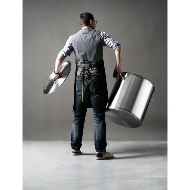 HENDI Grote kookpan met deksel – 98L – inductiegeschikt – koelblijvende handgrepen – matte afwerking