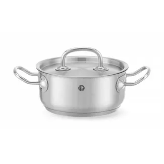 HENDI Kookpan laag – met deksel – 1,5L – ⌀160mm – inductiegeschikt – koelblijvende handgrepen