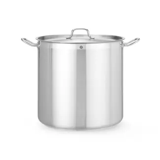 HENDI Kookpan hoog – 50L – sandwichbodem – koelblijvende handgrepen – deksel met stoomopeningen