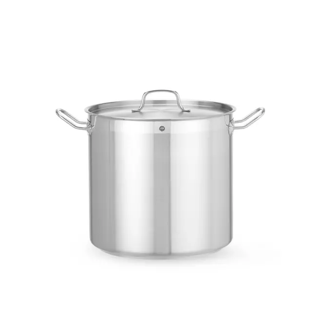 HENDI Kookpan hoog – 24L – met deksel – inductiegeschikt – koelblijvende handgrepen