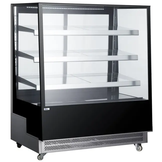 Arktic Koelvitrine – 3 schuine schappen – 650L – LED-verlichting – verrijdbaar – roestvast staal