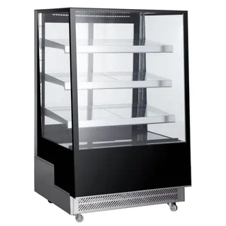 Arktic Koelvitrine – 3 schuine schappen – 500L – LED-verlichting – verrijdbaar – roestvast staal
