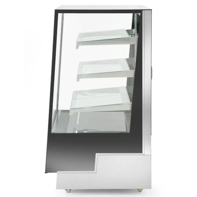 Arktic Koelvitrine – 3 schuine schappen – 300L – LED-verlichting – verrijdbaar – roestvast staal