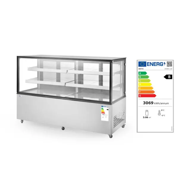 Arktic Koelvitrine – 2 schappen – 610L – dubbelglas – LED verlichting – verrijdbaar