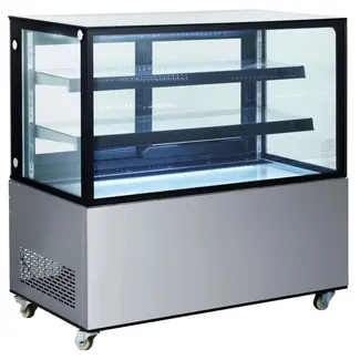 Arktic Koelvitrine – 2 schappen – 410L – LED-verlichting – verrijdbaar – roestvast staal