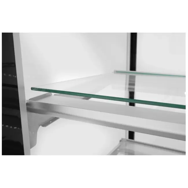 Arktic Koelvitrine – 2 schappen – 410L – LED-verlichting – verrijdbaar – roestvast staal