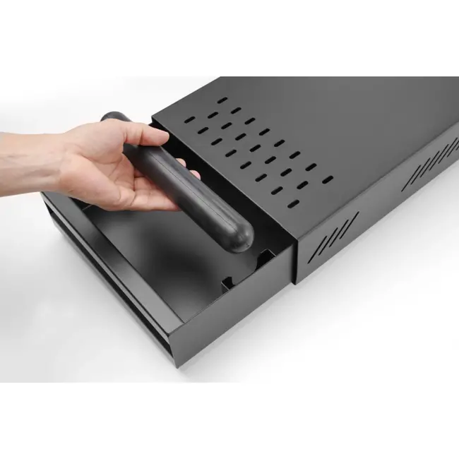 HENDI Rechthoekige afklopbak – koolstofstaal – verwijderbare klopstang – 350x250x90 mm