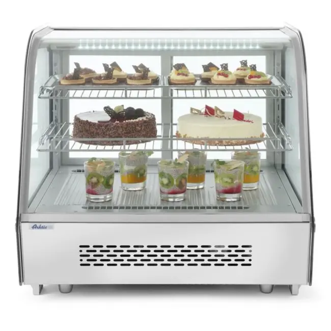 Arktic Gebaksvitrine – 120L – dubbelglas – LED-verlichting – geforceerde koeling