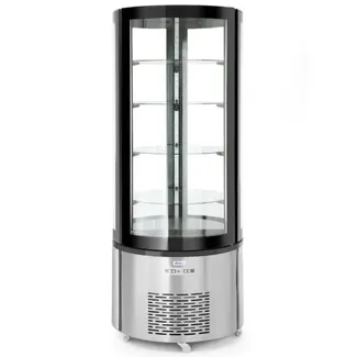 Arktic Gebaksvitrine rond 360 liter met 4 verstelbare glazen schappen