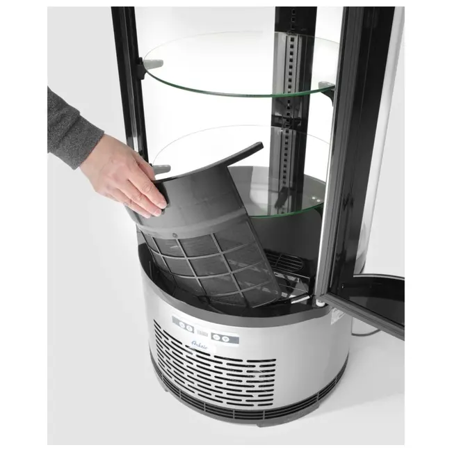 Arktic Ronde gebaksvitrine – 100L – LED-verlichting – 3 verstelbare schappen – roestvrij staal